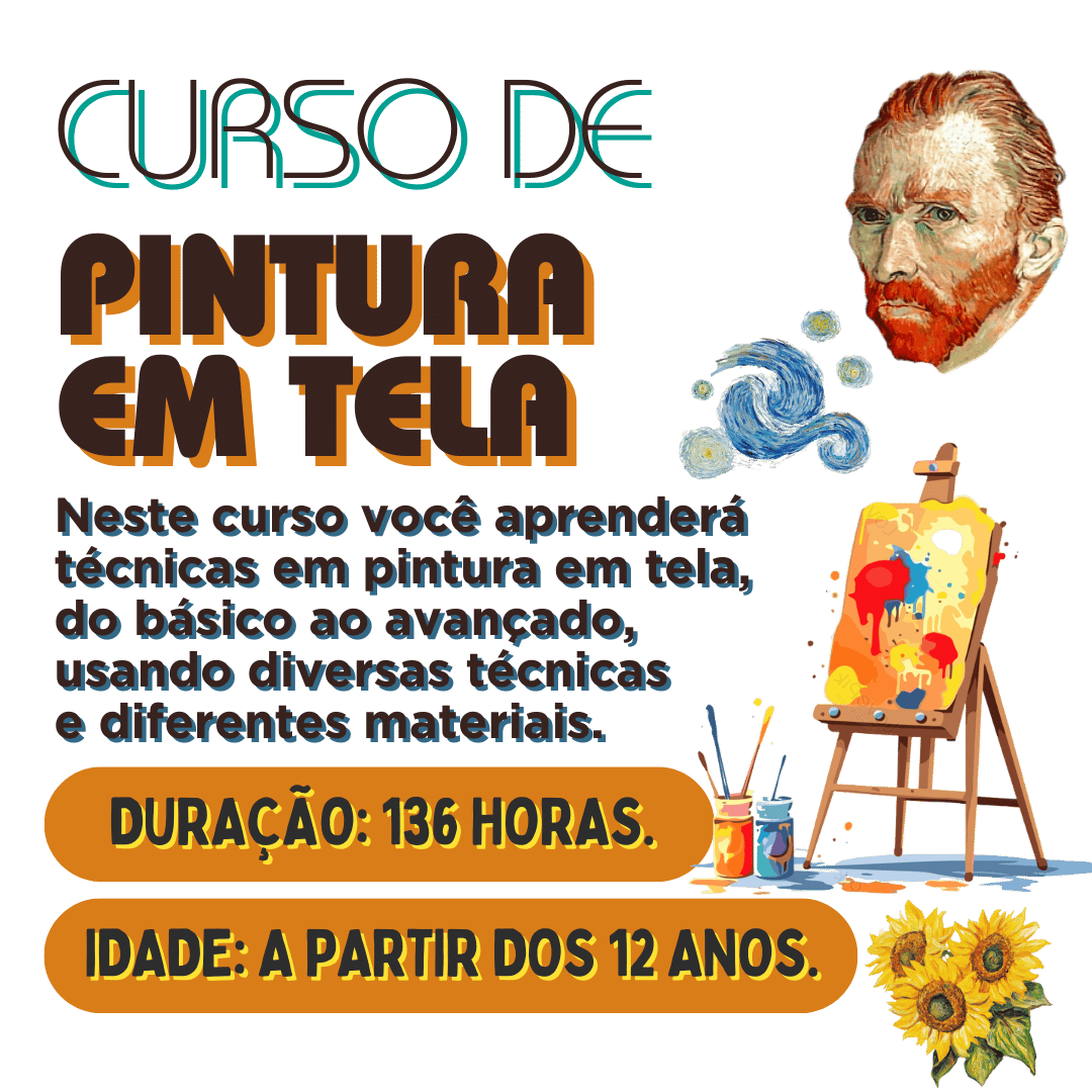 Curso de Pintura em Tela na Oficina Belas Artes