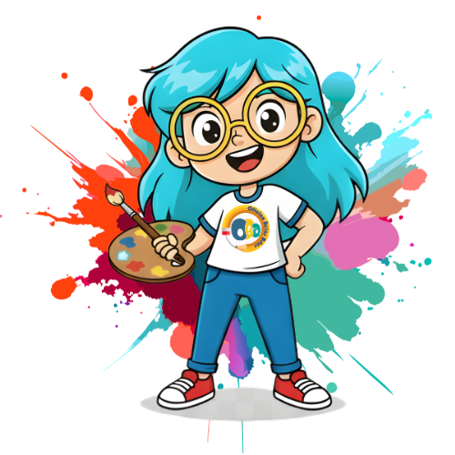 Mascote Arty representando a comunidade da Oficina Belas Artes